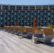 Terrasse face à la Mer à l'Hôtel Los Cabos Terrasse face à la Mer à l'Hôtel Los Cabos